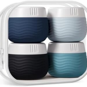 Yinke Travel Containers for Toiletries, Silicone Cream Jars, TSA Approved Travel Size Containers, Leak-proof Travel Essentials/Accessories with Lid for Cosmetic Face Body Cream(4 Pack)