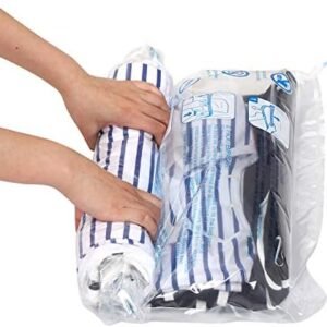 HIBAG 12 Compression Bags for Travel, Travel Essentials Compression Bags, Vacuum Packing Space Saver Zipper Bags for Cruise Travel Accessories (12-Travel)
